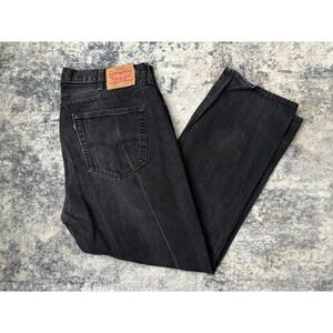 Levis 501 Jeans‎ Mens 40x32 (Fits 40x31) Black Denim Straight Leg Button Fly